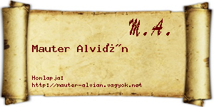 Mauter Alvián névjegykártya